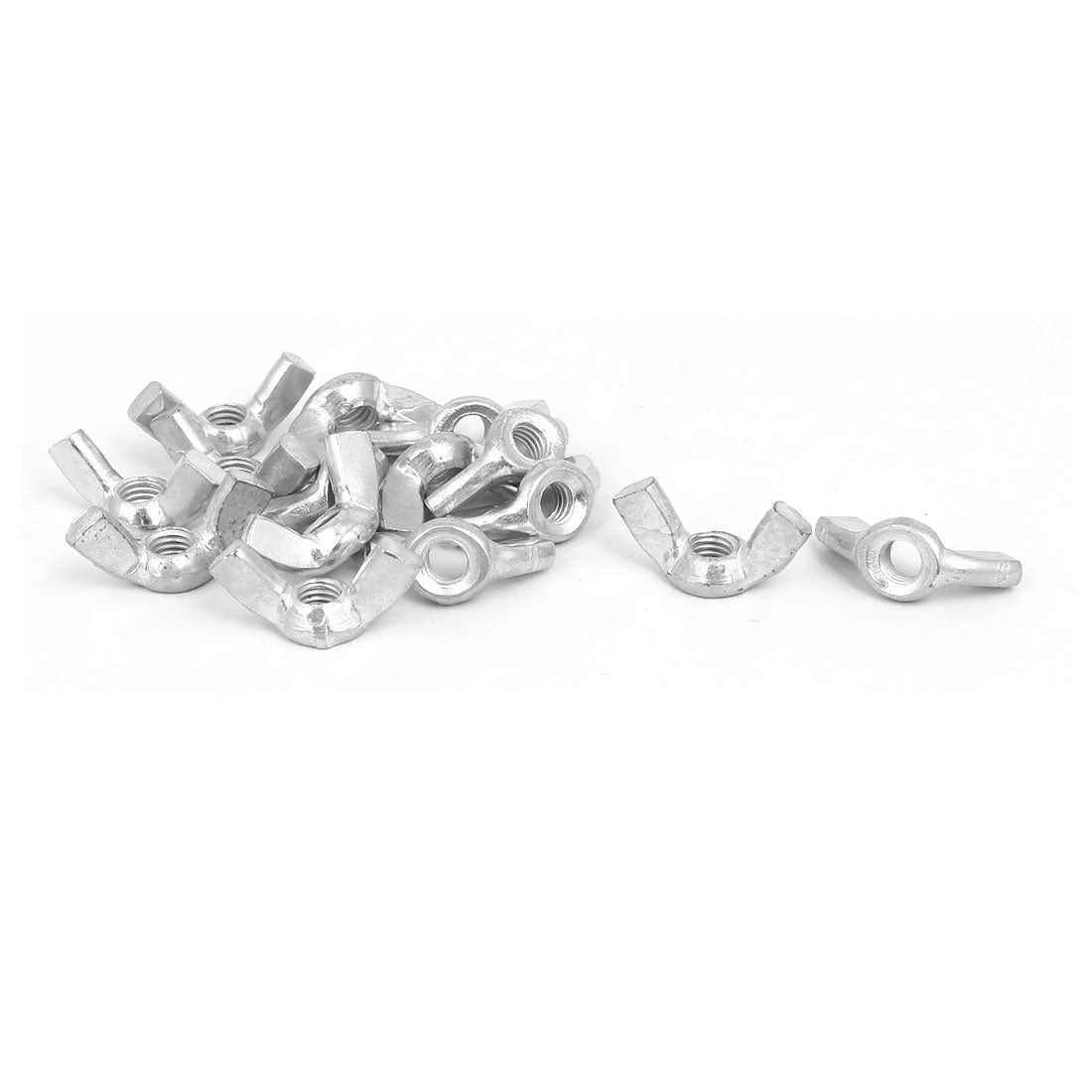 Harfington 6mm Female Thread Metal Butterfly Wing Nut Fasteners Silver Tone 15pcs