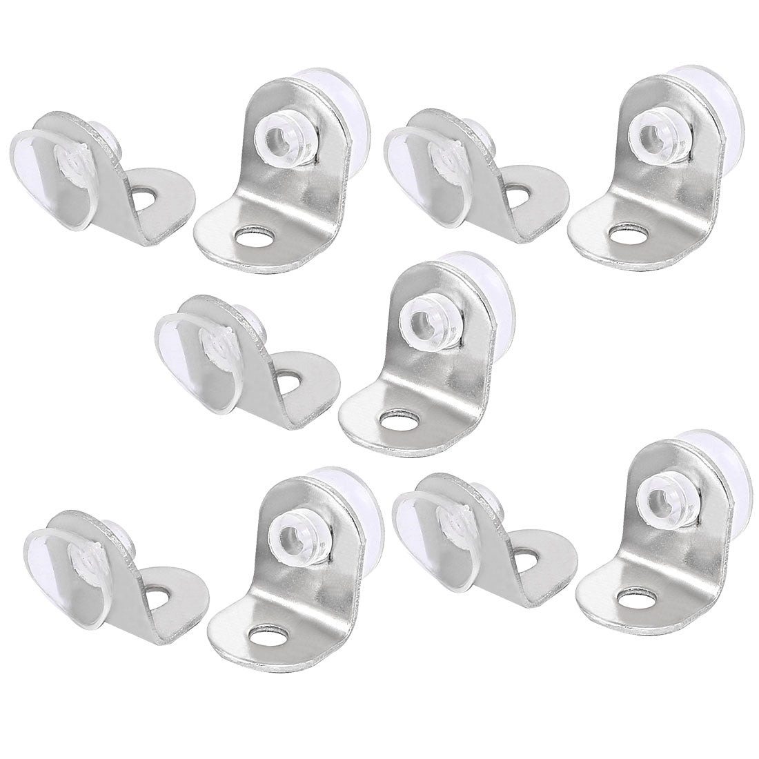 Harfington 16mmx13mmx13mm Stainless Steel L Shape Glass Shelf Supports Bracket 10pcs