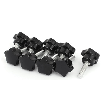 Harfington Replacement Plastic Star Head Clamping Knob Screw M8 x 30mm Thread Black 20pcs