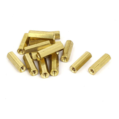 Harfington M4 Male Thread 20mm Height Metal Double Pass Hex Column Standoff Spacers 15pcs