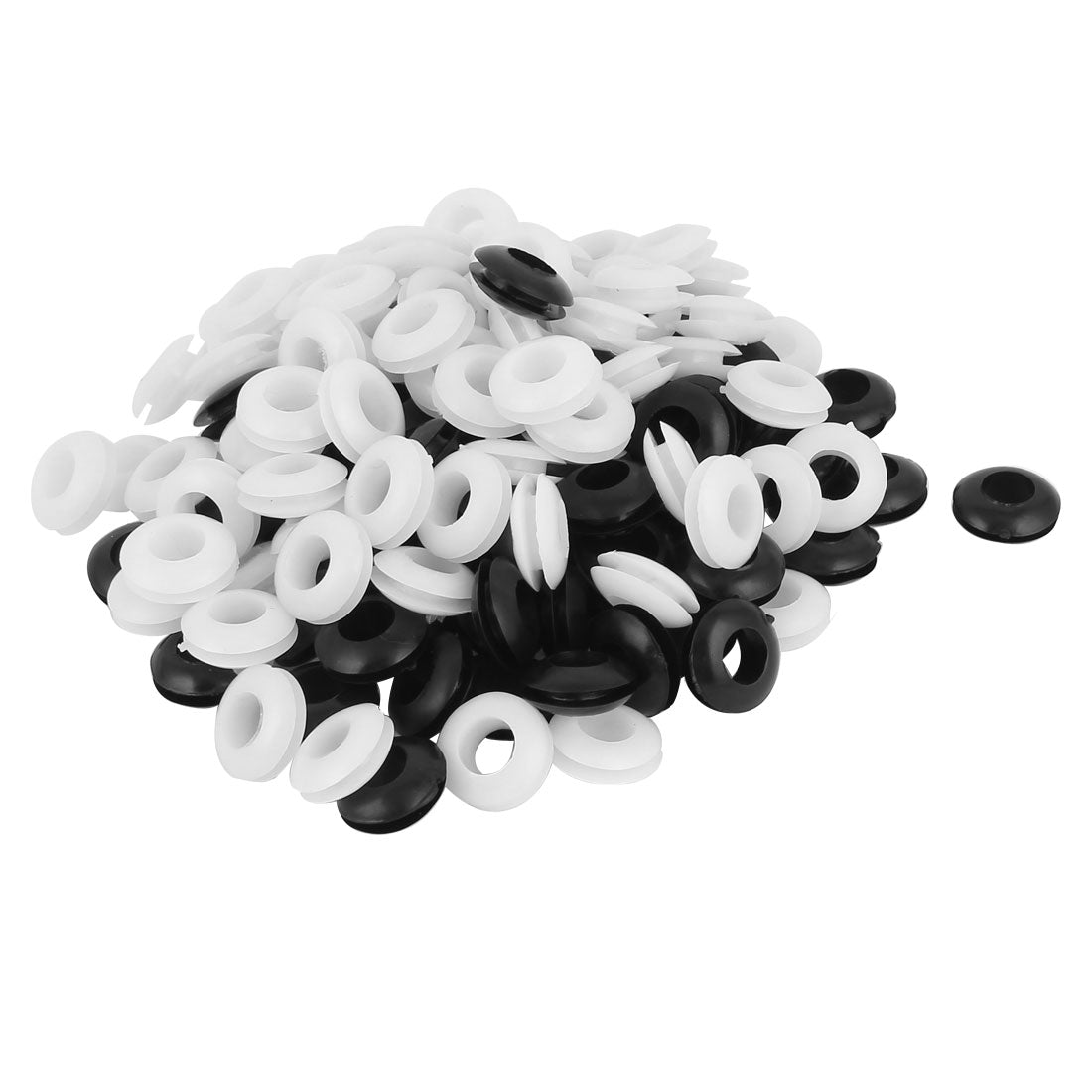 Harfington 140 pcs 2 colors 8mm  Inner Dia Double Sides Cable Wiring Grommets Gasket Ring