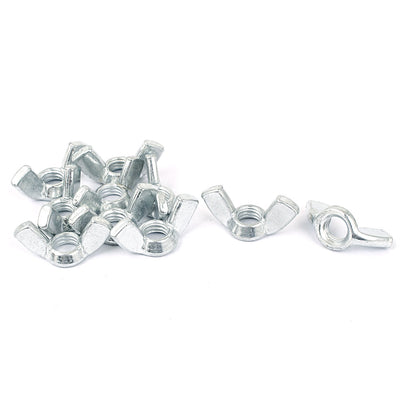 Harfington 3/8" x 16 Metric Female Thread Butterfly Wing Nuts Silver Tone 10 Pcs