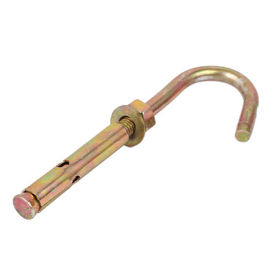 Harfington M6 Threaded Metal Expansion Open Hook Screws Anchor Bolts 88mm Long Bronze Tone 6pcs