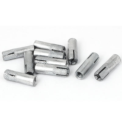 Harfington 25mm Long  Metal M6 Threaded  Expansion Bolt Sleeve Anchors Tool 10pcs