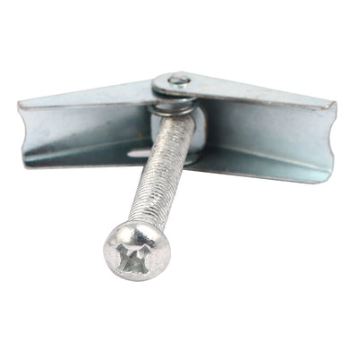 Harfington M6 x 60mm Male Thread Spring Loaded Hollow Wall Round Head Toggle Bolt 6pcs