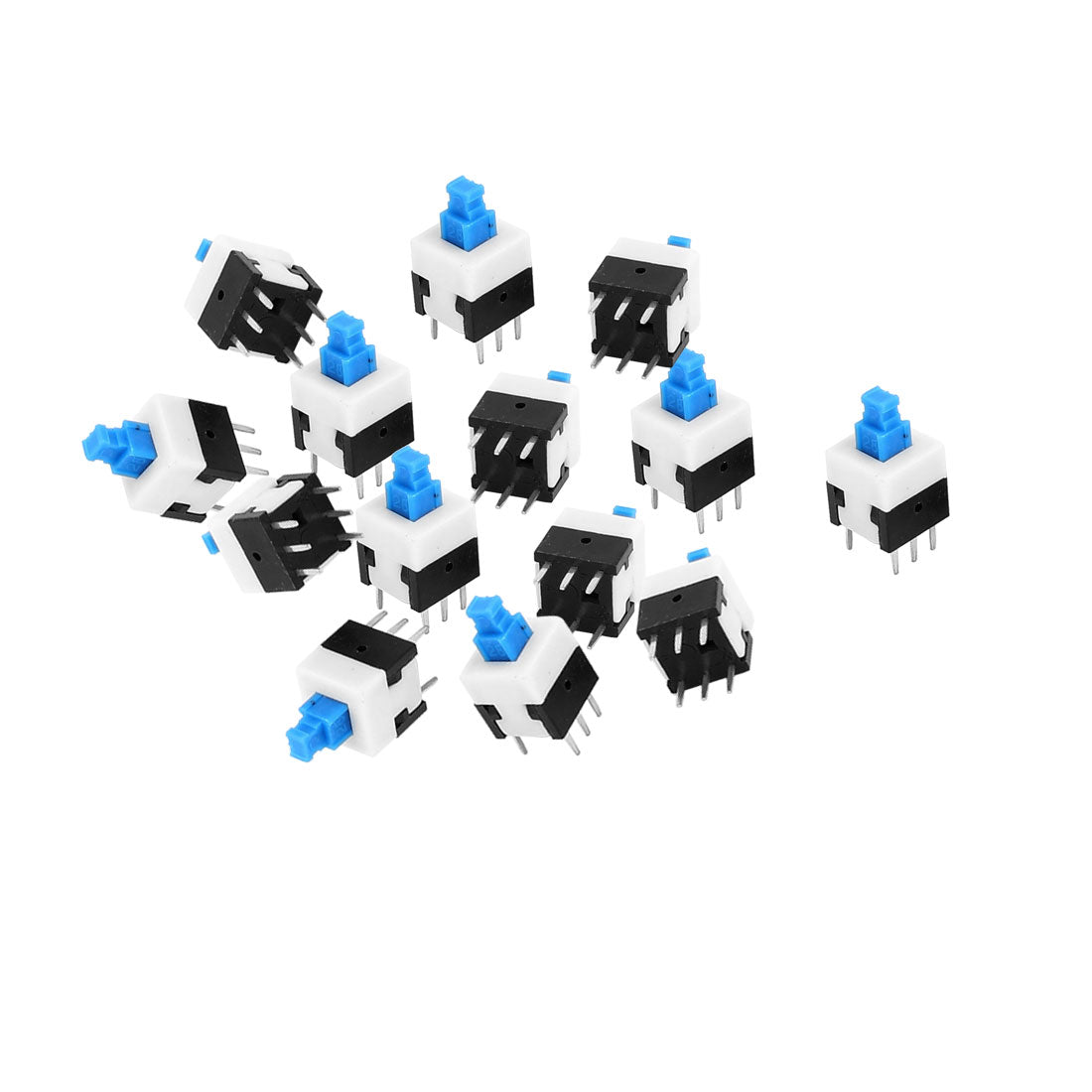 Harfington 14 Pcs 8 x 8mm PCB Tact Tactile Push Button Switch Self Lock Latching 6P DIP