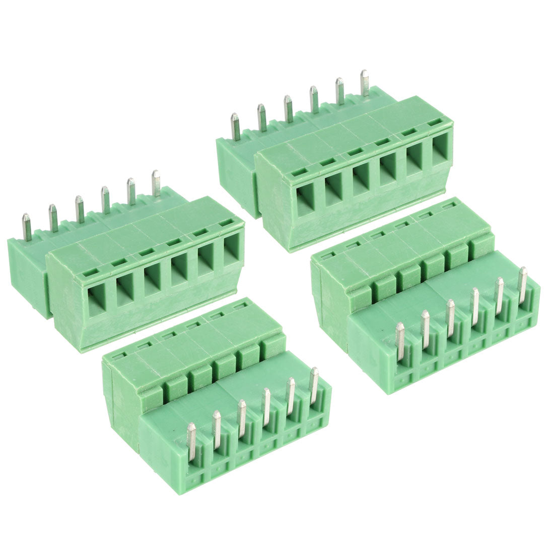 uxcell Uxcell 4 Pairs 3.81mm Pitch 6 Pin Male to Female PCB Pluggable Terminal Block Connector