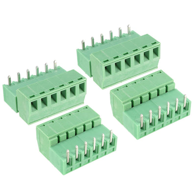 uxcell Uxcell 4 Pairs 3.81mm Pitch 6 Pin Male to Female PCB Pluggable Terminal Block Connector