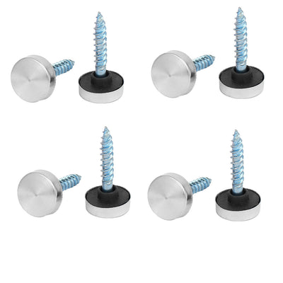 Harfington 12mm Dia 201 Stainless Steel Cap Cover Nails Decorative Mirror Screws 8PCS
