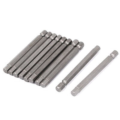 Harfington 1/4 Inch Shank 75mm Long H6.0 Magnetic Hex Hexagon Screwdriver Bits 10pcs