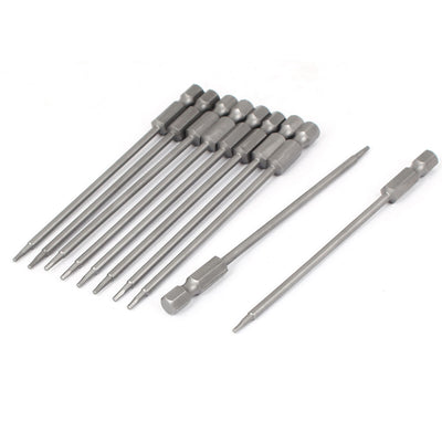 Harfington 1/4 Inch Shank 100mm Long  H1.5 Magnetic Hex Hexagon Screwdriver Bits 10pcs