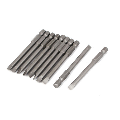 Harfington 1/4"x75mmx5mm Hex Shank Magnetic Slotted Screwdriver Bits 10pcs