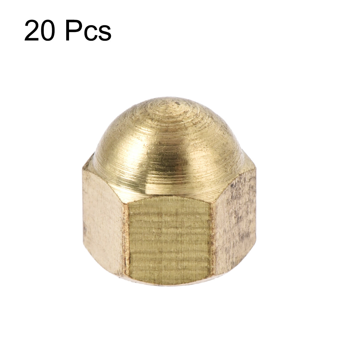 Harfington M4 Thread Dia Dome Head Brass Cap Acorn Hex Nuts 20pcs