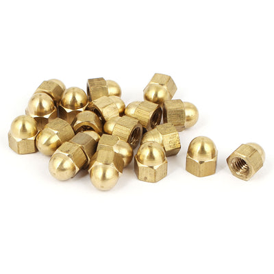 Harfington M5 Thread Dia Dome Head Brass Cap Acorn Hex Nuts 20pcs