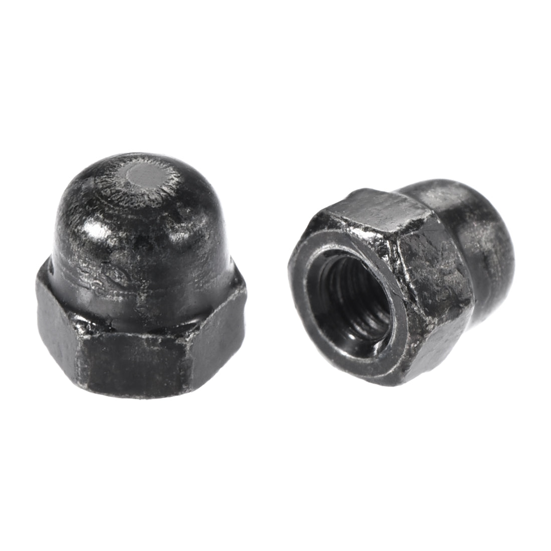 Harfington M3 Thread Dia Dome Head Carbide Steel Cap Acorn Hex Nuts Black 100pcs