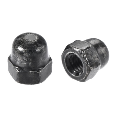 Harfington M3 Thread Dia Dome Head Carbide Steel Cap Acorn Hex Nuts Black 100pcs