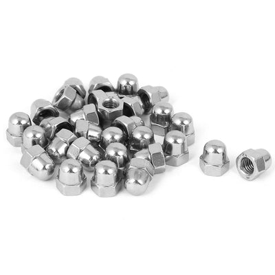 Harfington M6 Thread Dia Dome Head 304 Stainless Steel Cap Acorn Hex Nuts 30pcs