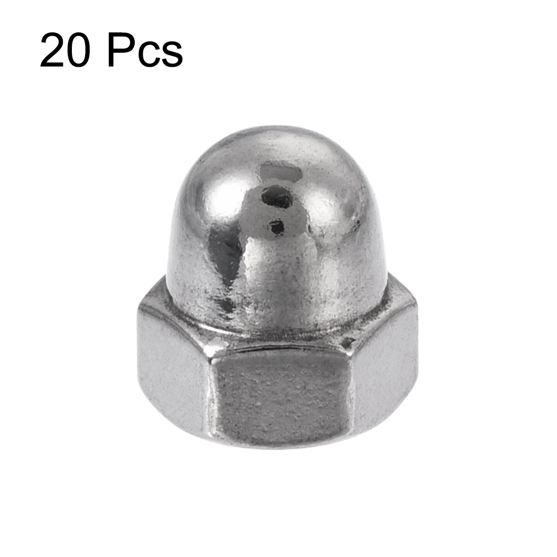 Harfington M4 Thread Dia Dome Head 304 Stainless Steel Cap Acorn Hex Nuts 20pcs