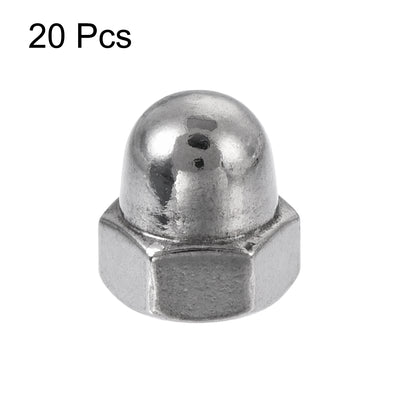 Harfington M4 Thread Dia Dome Head 304 Stainless Steel Cap Acorn Hex Nuts 20pcs