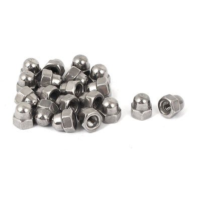 Harfington M3 Thread Dia Dome Head 304 Stainless Steel Cap Acorn Hex Nuts 20pcs