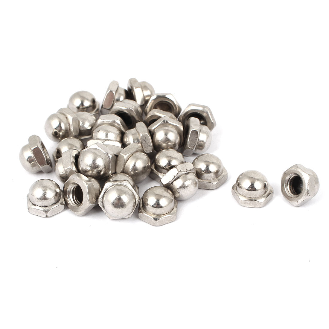 Harfington M8 Thread Dia Dome Head Carbide Steel Cap Acorn Hex Nuts 30pcs