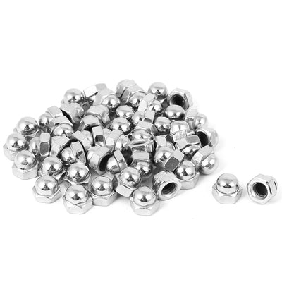 Harfington M6 Thread Dia Dome Head Carbide Steel Cap Acorn Hex Nuts 50pcs