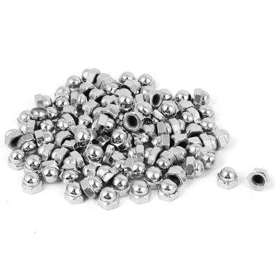 Harfington M6 Thread Dia Dome Head Carbide Steel Cap Acorn Hex Nuts 100pcs