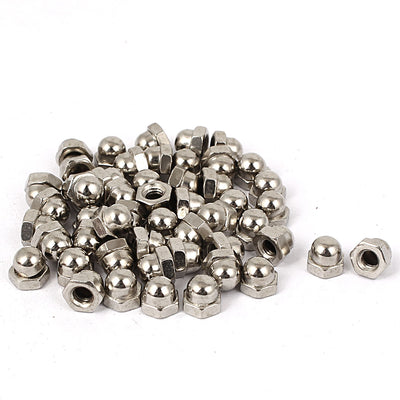 Harfington M4 Thread Dia Dome Head Carbide Steel Cap Acorn Hex Nuts 50pcs