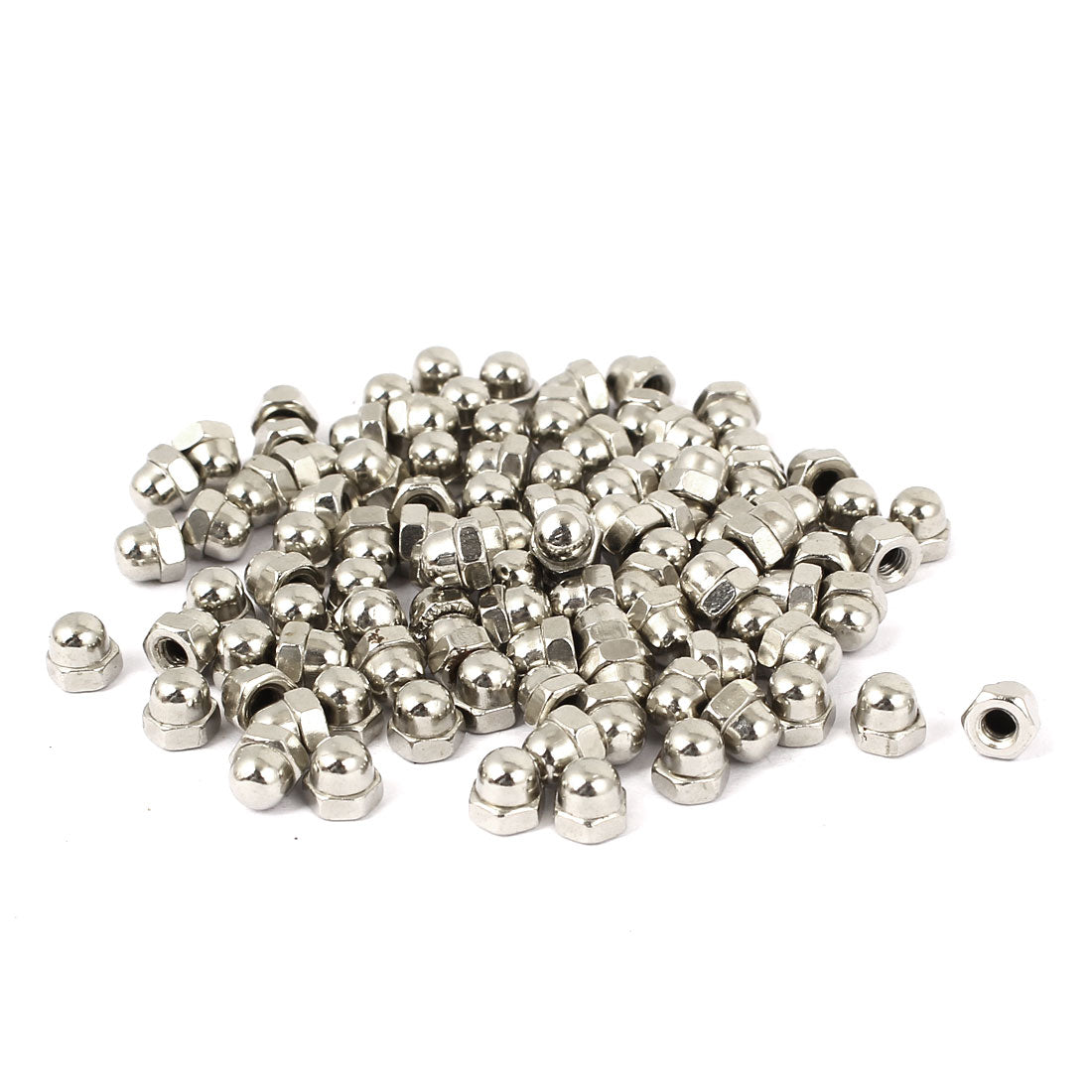 Harfington M3 Thread Dia Dome Head Carbide Steel Cap Acorn Hex Nuts 100pcs