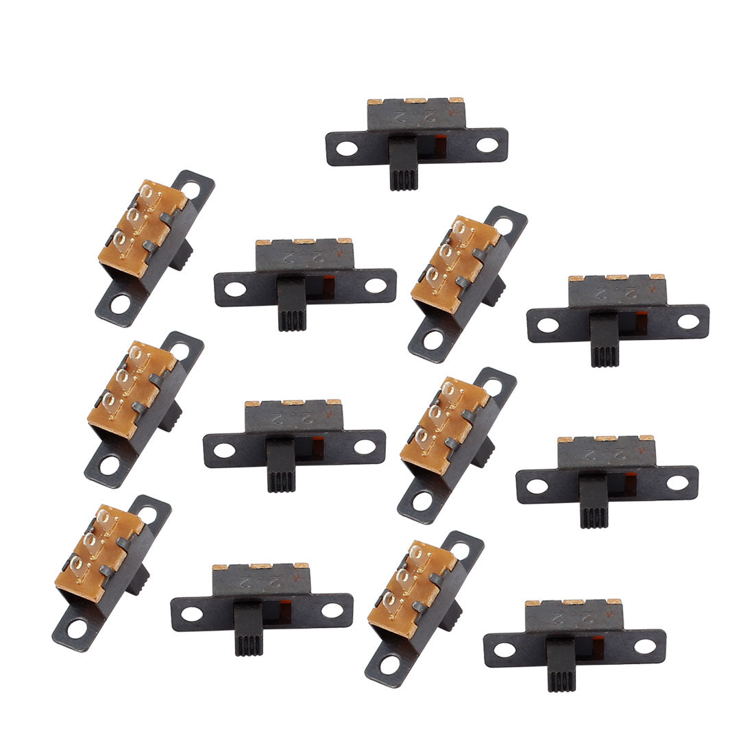 Harfington 13Pcs 2 Position On/Off SPDT 3 Terminal PCB Panel Mini Vertical Slide Switch