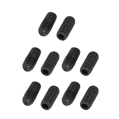 Harfington M2.5 x 6mm Alloy Steel Cup Point Hexagon Socket Head Set Grub Screw Black 10 Pcs