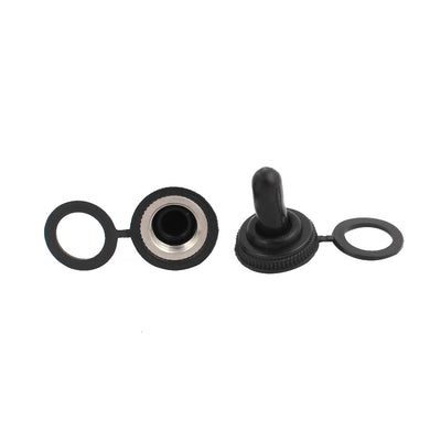 Harfington 15Pcs 12mm Female Thread Waterproof Toggle Switch Boot Rubber Cover Cap Protector Black