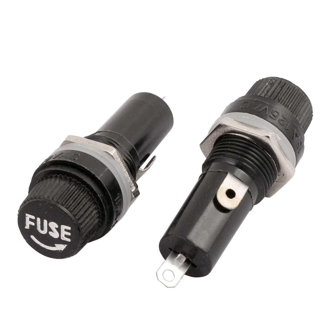 Harfington 15 Pcs Panel Mounting 6mm x 30mm Fuse Holder w Locking Nut Black 250V 10A Black