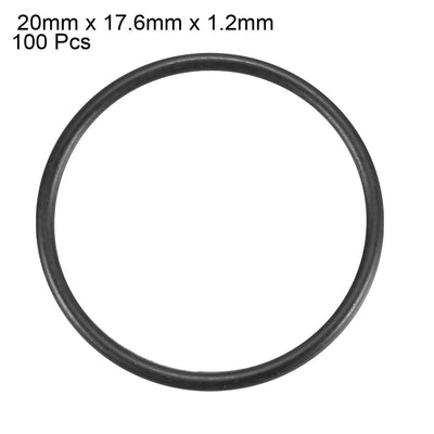 Harfington Nitrile Rubber O-Rings Metric Buna-N Sealing Gasket 100Pcs