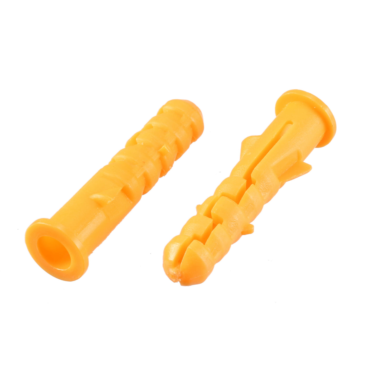 Harfington 6mmx30mm Plastic Expansion Pipe Wall Anchor Screw Yellow 100pcs