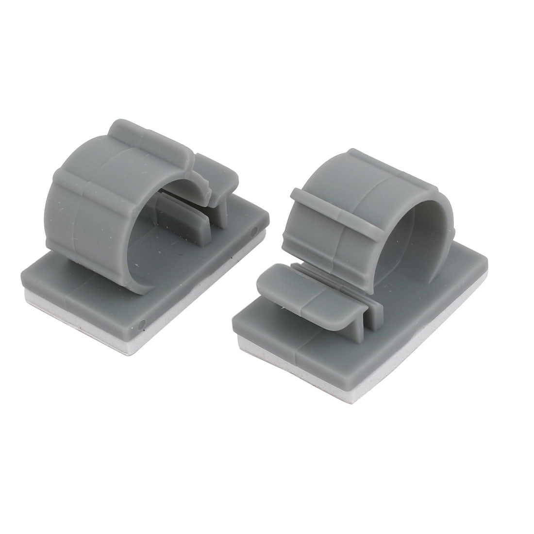 Harfington 14mm Plastic Paste Strap Wire Cable Fixer Saddle Clip Fastener Holder Gray 10pcs