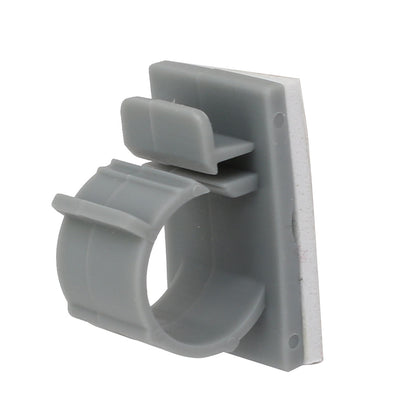 Harfington 14mm Plastic Paste Strap Wire Cable Fixer Saddle Clip Fastener Holder Gray 10pcs