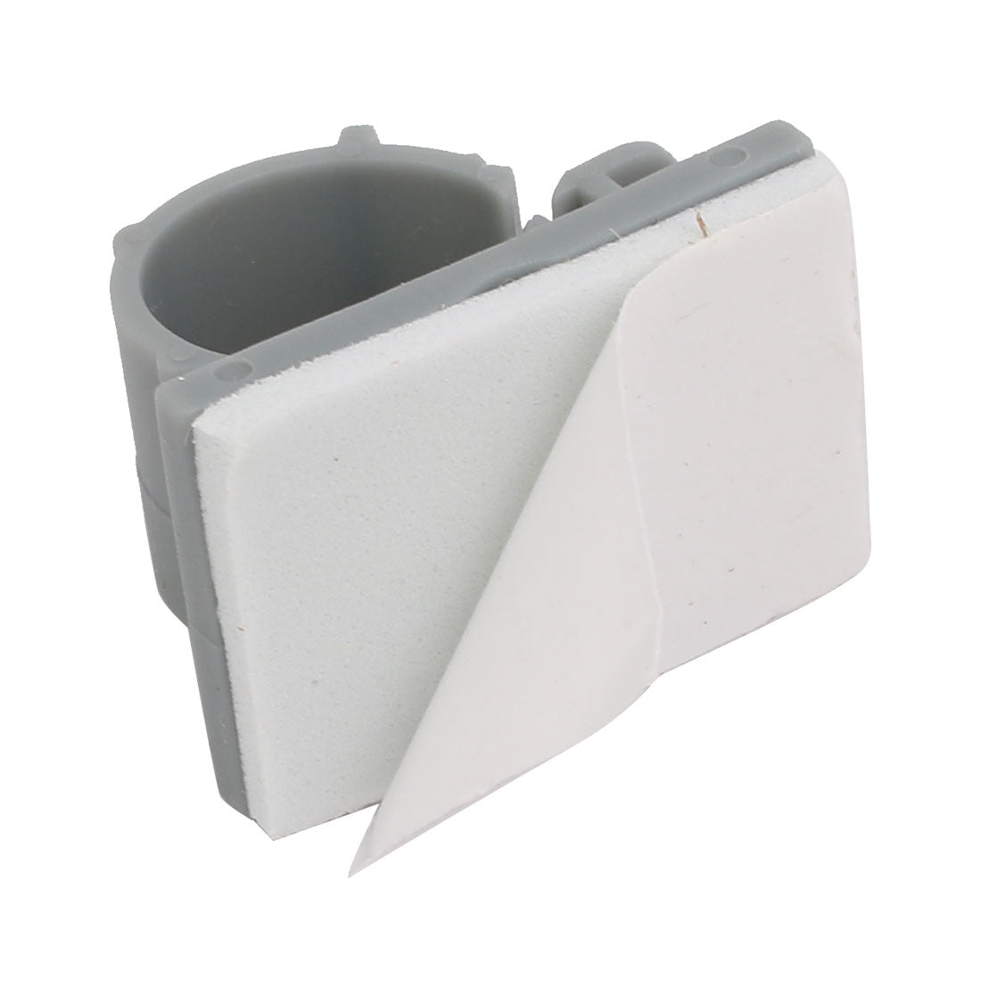 Harfington 14mm Plastic Paste Strap Wire Cable Fixer Saddle Clip Fastener Holder Gray 10pcs