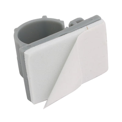 Harfington 14mm Plastic Paste Strap Wire Cable Fixer Saddle Clip Fastener Holder Gray 10pcs