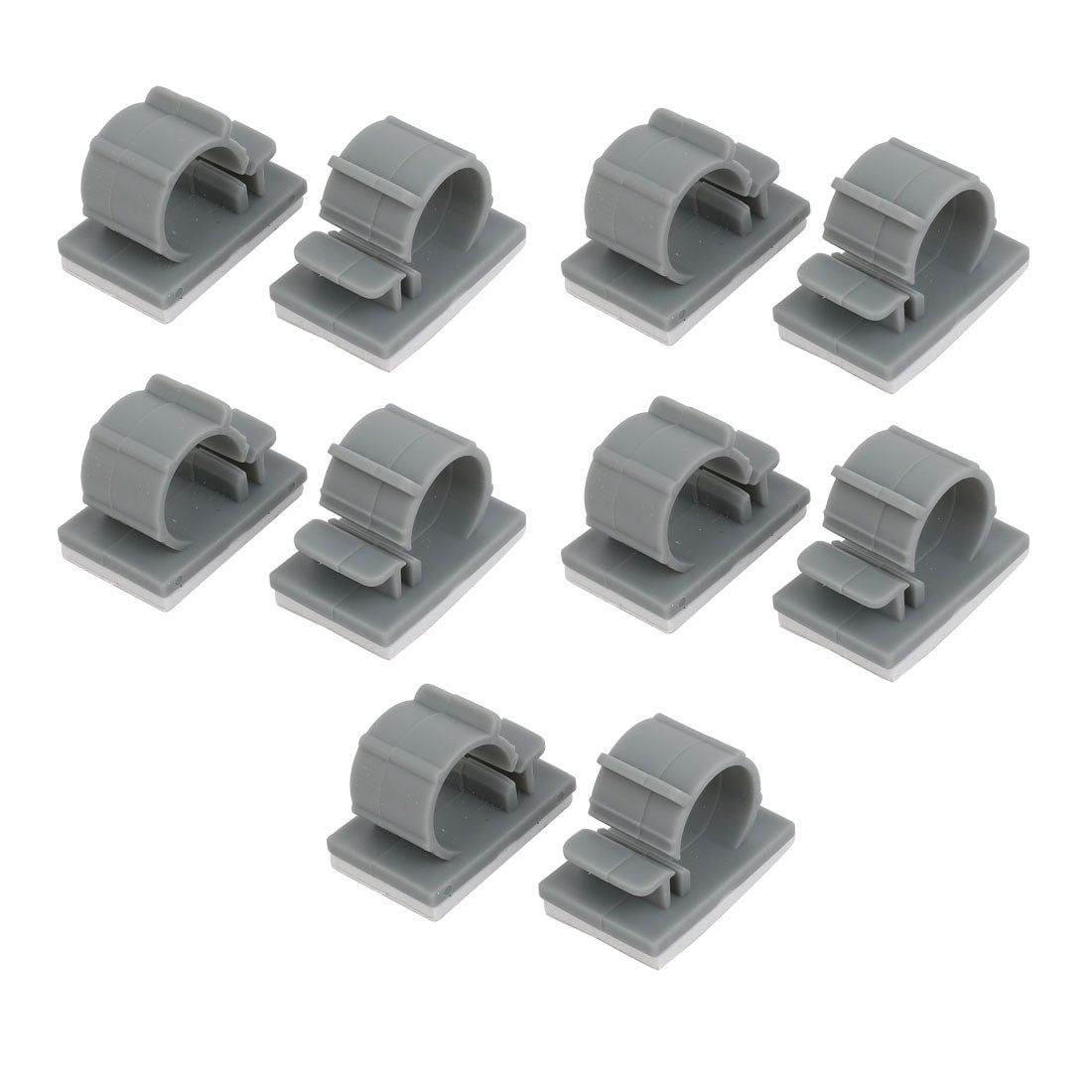 Harfington 14mm Plastic Paste Strap Wire Cable Fixer Saddle Clip Fastener Holder Gray 10pcs