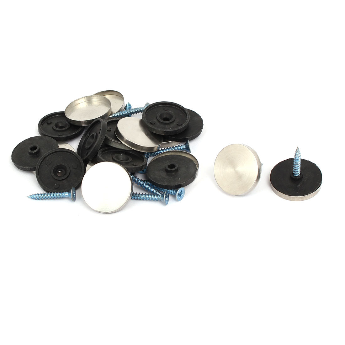 Harfington 25mm Dia 304 Stainless Steel Round Cap Nails Decorative Mirror Screws 12PCS