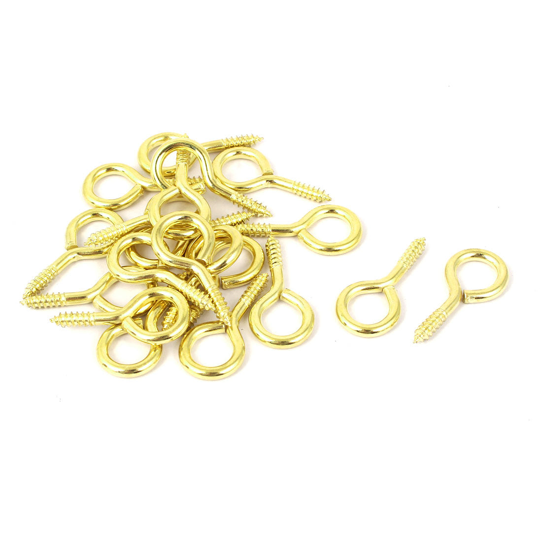 Harfington Jewelry Garden Vine Wire 3.9mm Thread Dia Eyelet Screw Eye Hook Gold Tone 20pcs
