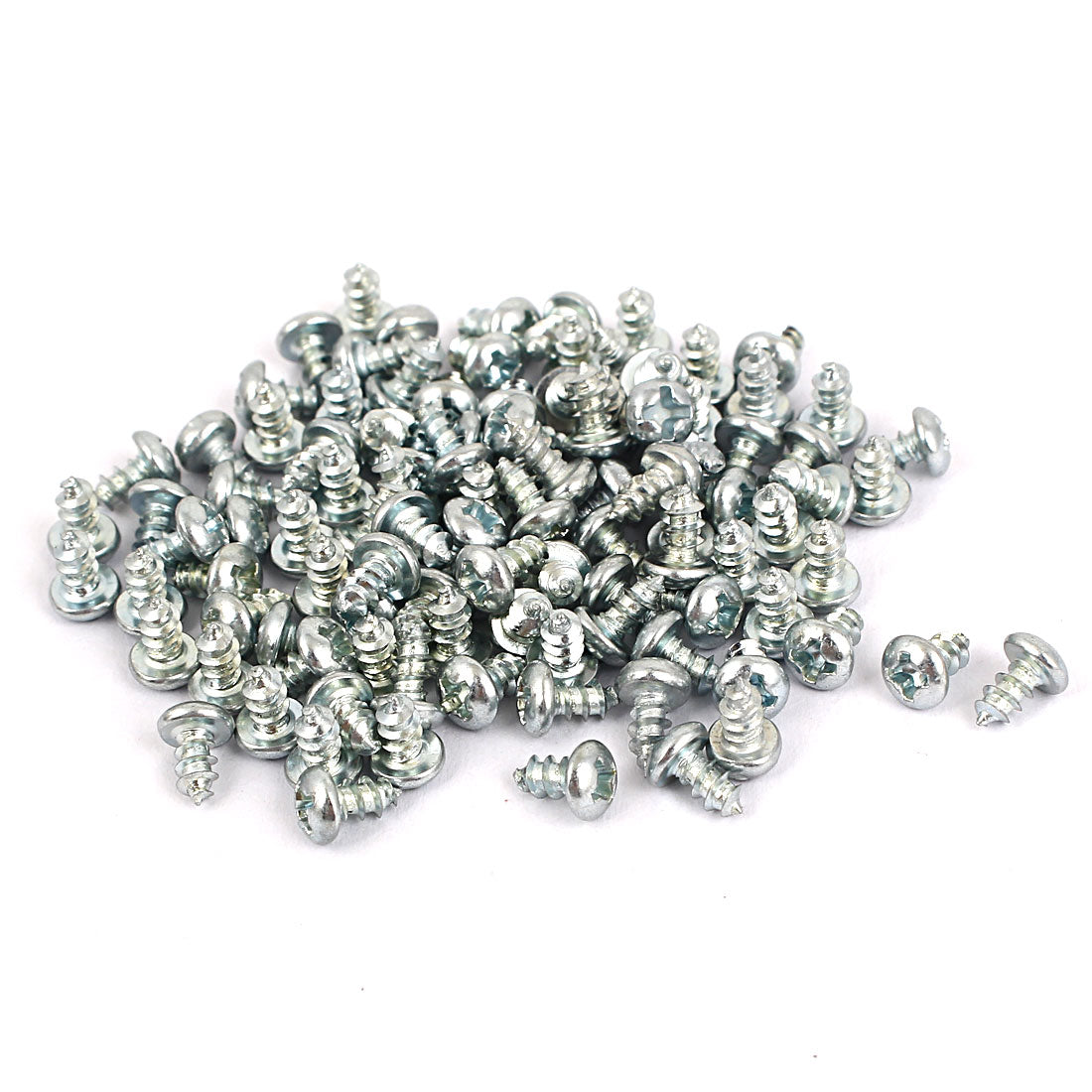 Harfington M3x6mm Zinc Plated Phillips Round Head Self Tapping Screws Fastener 100pcs