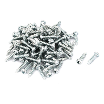 Harfington M5x20mm Zinc Plated Phillips Round Head Self Tapping Screws Fastener 100pcs