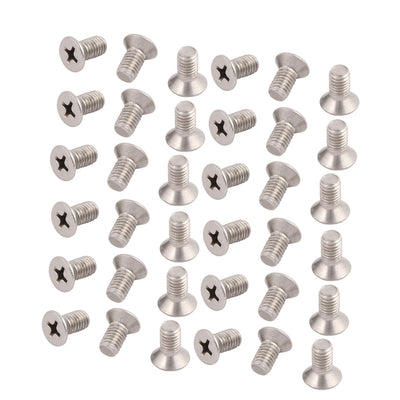 Harfington M5x10mm 304 Stainless Steel Countersunk Phillips Machine Screws Bolts 36pcs