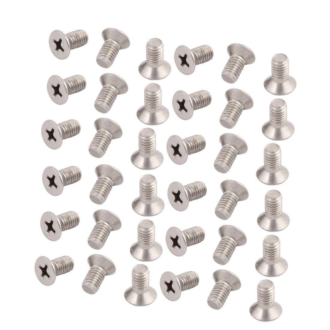 Harfington M5x10mm 304 Stainless Steel Countersunk Phillips Machine Screws Bolts 36pcs