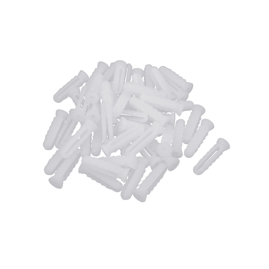 Harfington 6mm x 25mm Plastic Expansion Nail Plugs Wall Anchor Screw White 50pcs