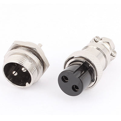 Harfington 16mm Screw GX16-2 2Pin Mounting Cable Connector Aviation AC 250V 5A