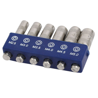 Harfington M2.5  M3 M3.5 M4.0 M4.5 M5 Hex Socket Nut Driver Adapter Drill Bit 6 in 1 Set