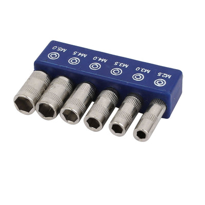 Harfington M2.5  M3 M3.5 M4.0 M4.5 M5 Hex Socket Nut Driver Adapter Drill Bit 6 in 1 Set